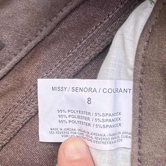 Nine West Vintage America Boho Skinny Western Cowgirl Velvet Suede Khaki Pants 8 - Picture 6 of 9